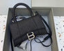Sparkle Top‑Handle Glitter Mini Bag-Black