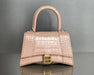 Mini Crocodile-Pattern Top-Handle Bag – Soft Beige