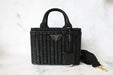 Black Woven Basket Tote