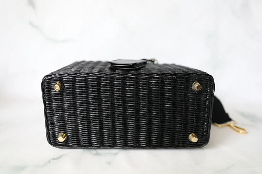 Black Woven Basket Tote