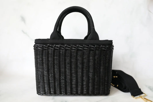 Black Woven Basket Tote