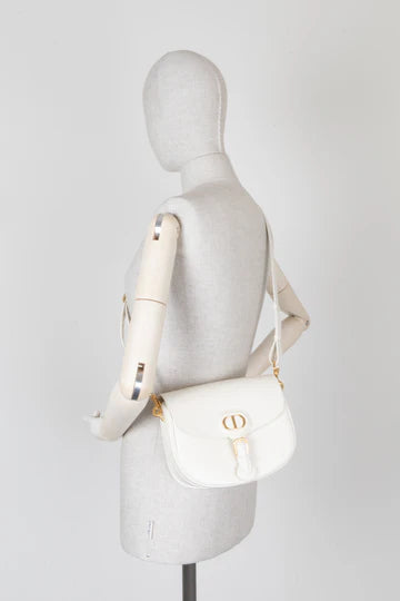 Monogram Canvas Tote Bag -white with Leather Trim