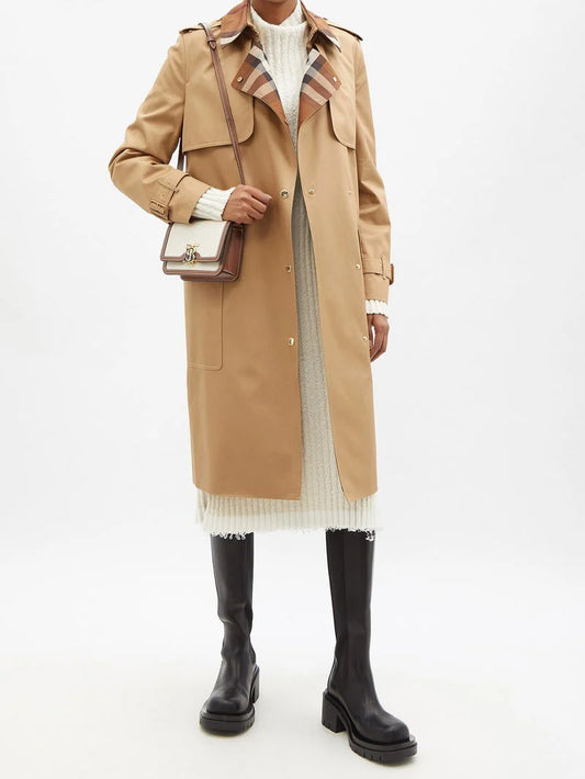 Off-White & Brown Small TB Bag